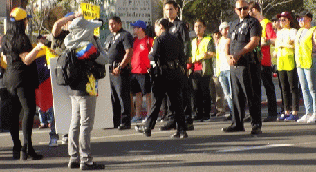 Yellow-vests form barrier to protect rally