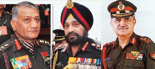 All Generals (from left to right): Gen. VK Singh, Gen. Vikram Singh, Gen Ved Malik, From Uploaded