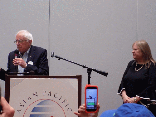 Bernie and Jane at Asian Pacific Caucus