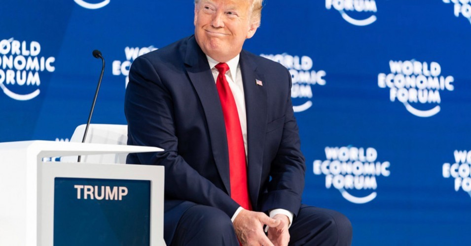 Donald Trump at the 2020 World Economic Forum summit in Davos, Switzerland, on Tuesday., From InText