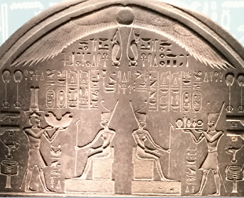 Detail of Stele discovered in the sunken temple of Amun-Gereb, the most important temple in Thonis-Heracleion. On exhibit at VMFA