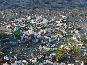 Plastic-Trash Floating on River, From CreativeCommonsPhoto