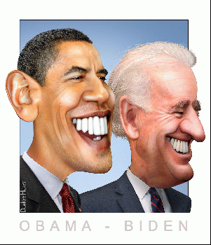 Obama - Biden - Caricature