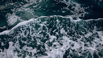 Frothy Waves in Ocean Water