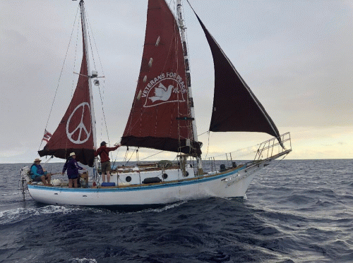 Golden Rule crew prepares to sail across the Pacific to San Francisco Bay (Photo: Ann Wright), From Uploaded