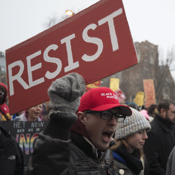 Protest against Republican President Donald Trump