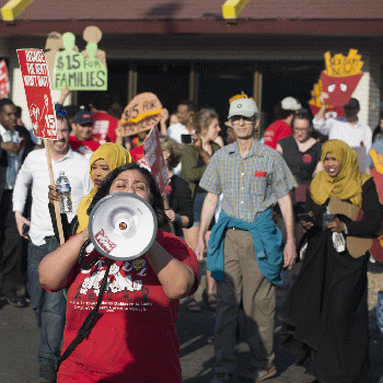 Fast food workers on strike for higher minimum wage and better benefits, From CreativeCommonsPhoto