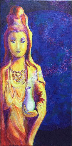 Kuan Yin, Goddess of Compassion. Acrylic, by Meryl Ann Butler