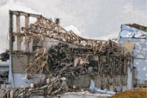 One of the damaged reactor buildings at Fukushima