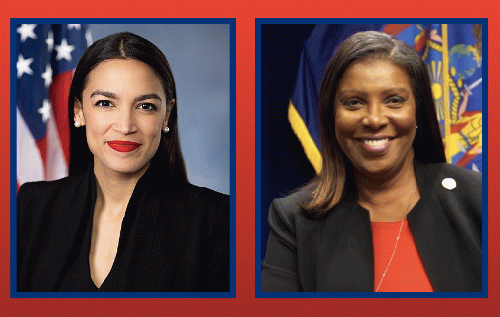 Rep Alexandria Ocasio-Cortez (D-NY) and NY's Atty Gen. Letitia James