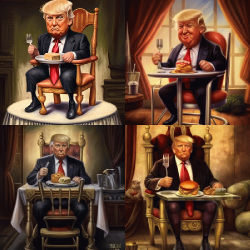 Donald Trump in a high chair