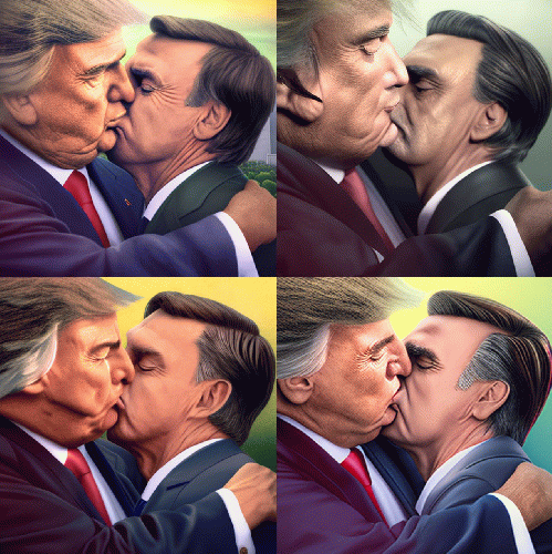 Donald Smith kissing Jair Bolsonaro