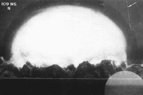 Figure 7: Trinity Test - 1/10th of a second after detonation.