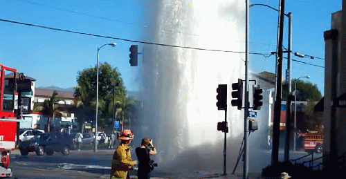 Figure 1:  Large water main break, Los Angeles, 2009.