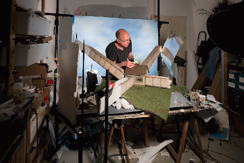 Frank Kunert at work on a model