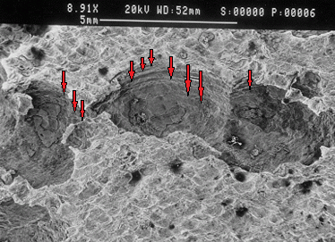 Figure 9: Fatigue striations indicate multiple detonations before the Carlsbad disaster.