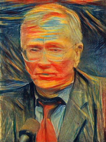 Sy Hersh in the style of Munch