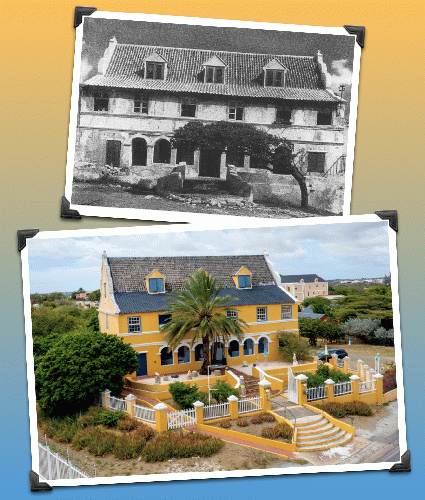 Landhuis Habaai, before and after becoming Gallery Alma Blou