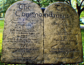 Ten Commandments Tablets. Probably from the time of the first (official) translation of the Bible, early 17th cent. The first unofficial translator of the Bible into English, early 16th century, lost 'is 'ed over doing do.