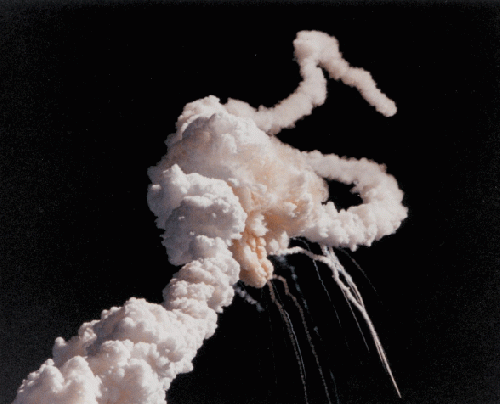 Figure 1. Challenger disaster. Could civil disobedience by engineers have stopped this disaster?