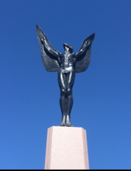 Bronze Spirit of Flight Statue at the entrance to Love Field Airport, From Uploaded