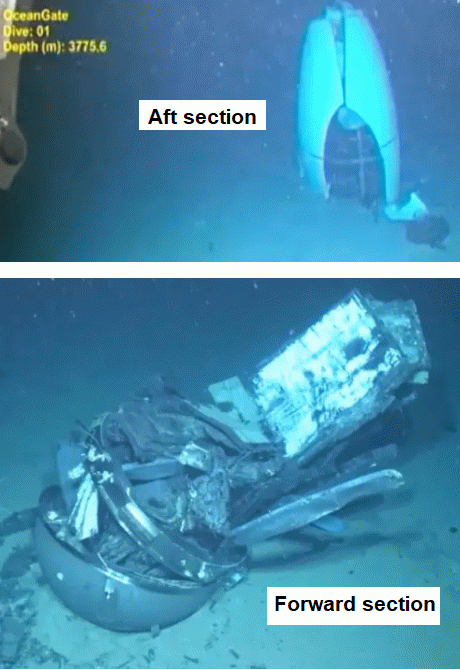 Figure 2. Titan Submarine damages observed on the ocean floor.., From Uploaded