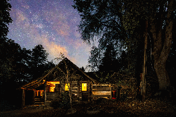 Milky Way Over Rustic Cabin in the Woods on Palomar Mountain, From CreativeCommonsPhoto