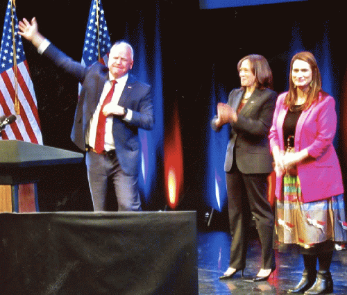 Gov. Tim Walz, VP Kamala Harris,  Lt. Gov. Peggy Flanagan, From Uploaded