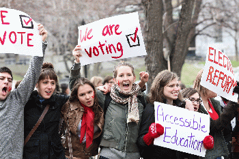 McGill student pre-election vote mob 2011, From CreativeCommonsPhoto