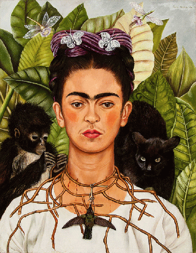 Frida Kahlo, elf Portrait with Animals., From Uploaded