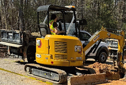 Figure 5. Huntsman water main break excavation after Caution tape was installation.